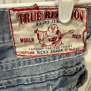True Religion Light Blue Denim with Red Accents